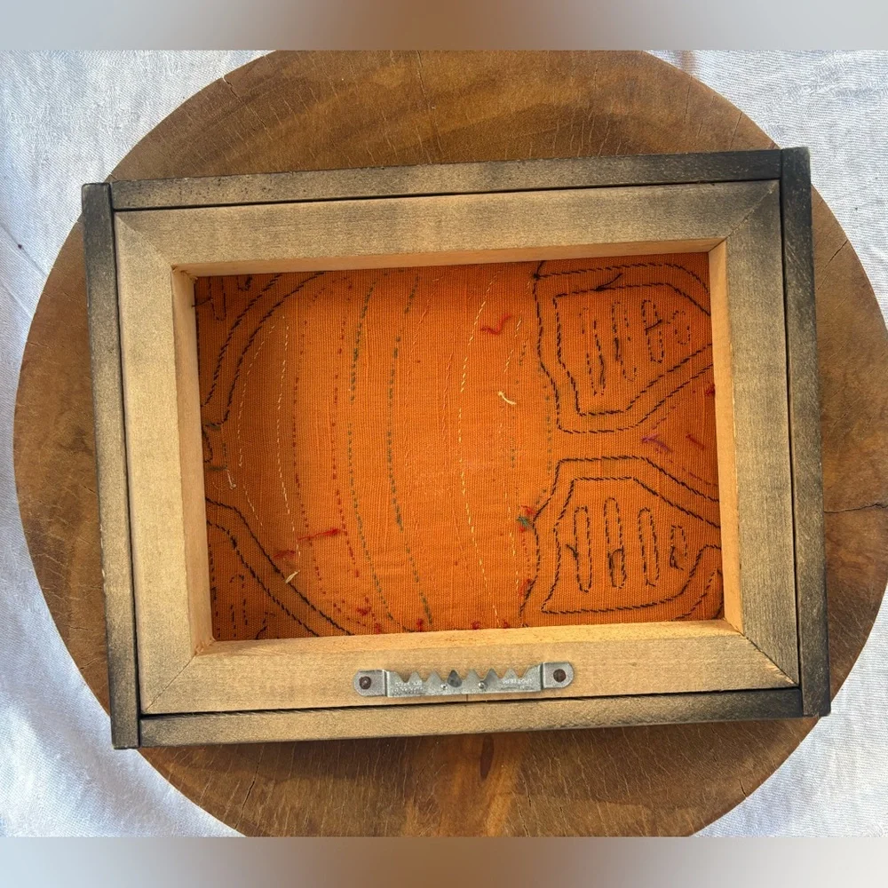 Framed Mola Textile Art - Multicolor Fish